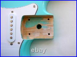 LOADED Stratocaster Alder BODY/ Daphne Blue /Pickguard, Pickups, Bridge add Neck