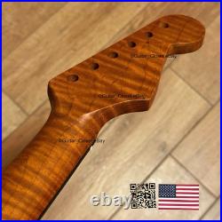Lefty Roasted Flamed Maple Rosewood Strat Neck Reverse Left Fits Fender LSR22X Lefty Roasted Flamed Maple Rosewood Strat Neck Reverse Left Fits Fender LSR22X