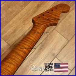 Lefty Roasted Flamed Maple Rosewood Strat Neck Reverse Left Fits Fender LSR22X Lefty Roasted Flamed Maple Rosewood Strat Neck Reverse Left Fits Fender LSR22X