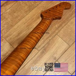 Lefty Roasted Flamed Maple Rosewood Strat Neck Reverse Left Fits Fender LSR22X Lefty Roasted Flamed Maple Rosewood Strat Neck Reverse Left Fits Fender LSR22X