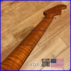 Lefty Roasted Flamed Maple Rosewood Strat Neck Reverse Left Fits Fender LSR22X Lefty Roasted Flamed Maple Rosewood Strat Neck Reverse Left Fits Fender LSR22X