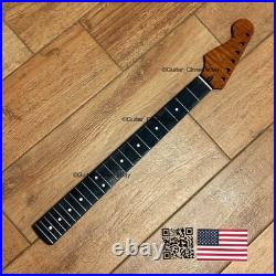 Lefty Roasted Flamed Maple Rosewood Strat Neck Reverse Left Fits Fender LSR22X Lefty Roasted Flamed Maple Rosewood Strat Neck Reverse Left Fits Fender LSR22X