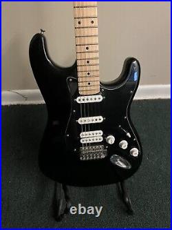 Luthier Made Fender Style Stratocaster HSS Strat Black Maple Neck Used