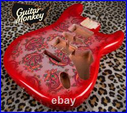 Paisley Stratocaster HSH Alder Fender Replacement Body Shielded Cavity