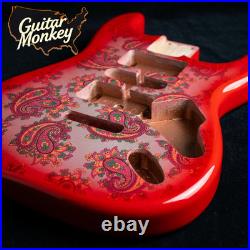 Paisley Stratocaster HSH Alder Fender Replacement Body Shielded Cavity