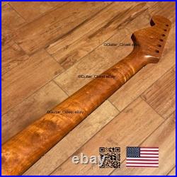 Roasted Flame Maple Rosewood Strat Neck Fits Warmoth & Fender Bodies 2SMG