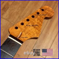 Roasted Flame Maple Rosewood Strat Neck Fits Warmoth & Fender Bodies 2SMG