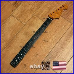 Roasted Flame Maple Rosewood Strat Neck Fits Warmoth & Fender Bodies 2SMG