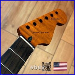 Roasted Flame Maple Rosewood Strat Neck Fits Warmoth & Fender Bodies SR2A