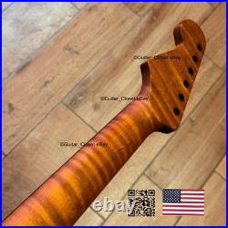 Roasted Flame Maple Rosewood Strat Neck Fits Warmoth & Fender Bodies SR2A