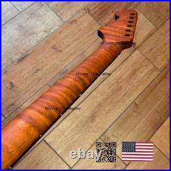 Roasted Flame Maple Rosewood Strat Neck Fits Warmoth & Fender Bodies SR2A