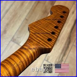 Roasted Flame Maple Rosewood Strat Neck Fits Warmoth & Fender Bodies SR2P