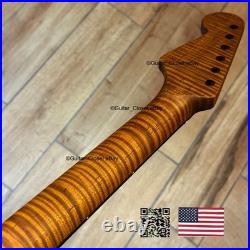 Roasted Flame Maple Rosewood Strat Neck Fits Warmoth & Fender Bodies SR2P