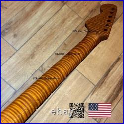Roasted Flame Maple Rosewood Strat Neck Fits Warmoth & Fender Bodies SR2P