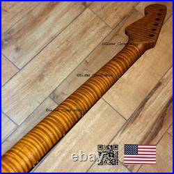 Roasted Flame Maple Rosewood Strat Neck Fits Warmoth & Fender Bodies SR2P