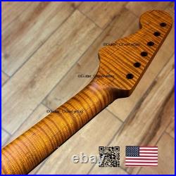 Roasted Flame Maple Rosewood Strat Neck Fits Warmoth & Fender Bodies SR2P