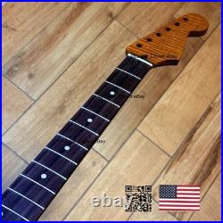 Roasted Flame Maple Rosewood Strat Neck Fits Warmoth & Fender Bodies SR2P