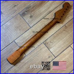 Roasted Flame Maple Rosewood Strat Neck Fits Warmoth & Fender Bodies SR2P