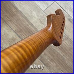 Roasted Flame Maple Rosewood Strat Neck Nitro Satin Fit Fender Warmoth SR22B1