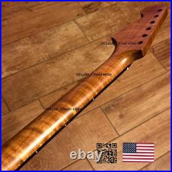 Roasted Flame Maple Rosewood Strat Neck Satin Fits Warmoth & Fender body 2SRB