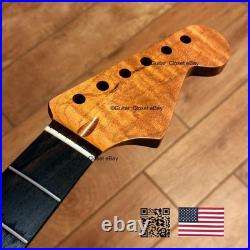 Roasted Flame Maple Rosewood Strat Neck Satin Fits Warmoth & Fender body 2SRB