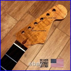 Roasted Flame Maple Rosewood Strat Neck Satin Fits Warmoth & Fender body 2SRB