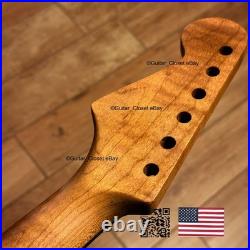 Roasted Flame Maple Rosewood Strat Neck Satin Fits Warmoth & Fender body 2SRB