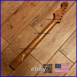 Roasted Flame Maple Rosewood Strat Neck Satin Fits Warmoth & Fender body 2SRB