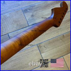 Roasted Flame Maple Rosewood Strat Neck Satin Fits Warmoth & Fender body SR022