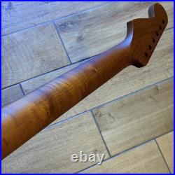 Roasted Flame Maple Rosewood Strat Neck Satin Fits Warmoth & Fender body SR022