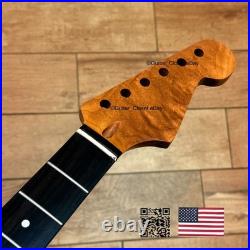 Roasted Flame Maple Rosewood Strat Neck Satin Fits Warmoth & Fender body SR02V