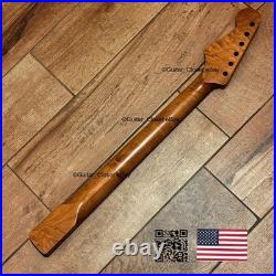Roasted Flame Maple Rosewood Strat Neck Satin Fits Warmoth & Fender body SR02V