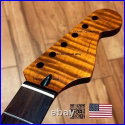 Roasted Flame Maple Rosewood Strat Stratocaster Neck Fits Warmoth & Fender SR2D