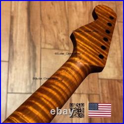 Roasted Flame Maple Rosewood Strat Stratocaster Neck Fits Warmoth & Fender SR2D