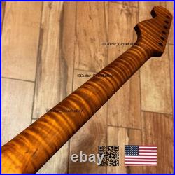 Roasted Flame Maple Rosewood Strat Stratocaster Neck Fits Warmoth & Fender SR2D
