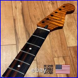 Roasted Flame Maple Rosewood Strat Stratocaster Neck Fits Warmoth & Fender SR2D