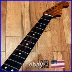 Roasted Flame Maple Rosewood Strat Stratocaster Neck Fits Warmoth & Fender SR2D