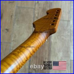 Roasted Flame Maple Stainless Strat Guitar Neck Nitro Satin Fits Fender SM22BA