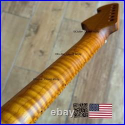 Roasted Flame Maple Stainless Strat Guitar Neck Nitro Satin Fits Fender SM22BA