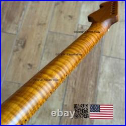 Roasted Flame Maple Stainless Strat Guitar Neck Nitro Satin Fits Fender SM22BA