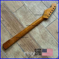 Roasted Flame Maple Stainless Strat Guitar Neck Nitro Satin Fits Fender SM22BA