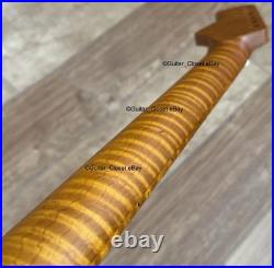Roasted Flame Maple Stainless Strat Guitar Neck Nitro Satin Fits Fender SM22BB Roasted Flame Maple Stainless Strat Guitar Neck Nitro Satin Fits Fender SM22BB
