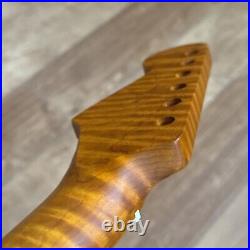 Roasted Flame Maple Stainless Strat Guitar Neck Nitro Satin Fits Fender SM22BB Roasted Flame Maple Stainless Strat Guitar Neck Nitro Satin Fits Fender SM22BB