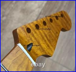 Roasted Flame Maple Stainless Strat Guitar Neck Nitro Satin Fits Fender SM22BB Roasted Flame Maple Stainless Strat Guitar Neck Nitro Satin Fits Fender SM22BB