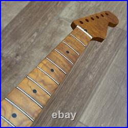 Roasted Flame Maple Stainless Strat Guitar Neck Nitro Satin Fits Fender SM22BB Roasted Flame Maple Stainless Strat Guitar Neck Nitro Satin Fits Fender SM22BB