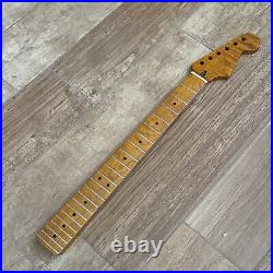 Roasted Flame Maple Stainless Strat Guitar Neck Nitro Satin Fits Fender SM22BB Roasted Flame Maple Stainless Strat Guitar Neck Nitro Satin Fits Fender SM22BB
