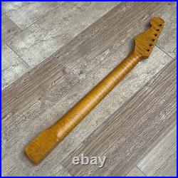 Roasted Flame Maple Stainless Strat Guitar Neck Nitro Satin Fits Fender SM22BB Roasted Flame Maple Stainless Strat Guitar Neck Nitro Satin Fits Fender SM22BB