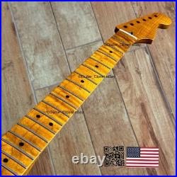 Roasted Flame Maple Stainless Strat Guitar Neck Nitro Satin Fits Fender SM22BC Roasted Flame Maple Stainless Strat Guitar Neck Nitro Satin Fits Fender SM22BC