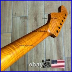 Roasted Flame Maple Stainless Strat Guitar Neck Nitro Satin Fits Fender SM22BC Roasted Flame Maple Stainless Strat Guitar Neck Nitro Satin Fits Fender SM22BC