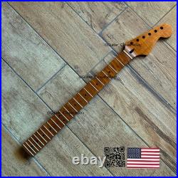 Roasted Flame Maple Stainless Strat Guitar Neck Nitro Satin Fits Fender SM22BC Roasted Flame Maple Stainless Strat Guitar Neck Nitro Satin Fits Fender SM22BC